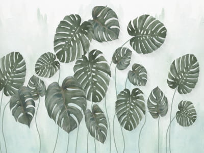 Fototapete Monstera-Zeichnung