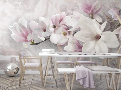 Fototapete Rosa Magnolie 3D