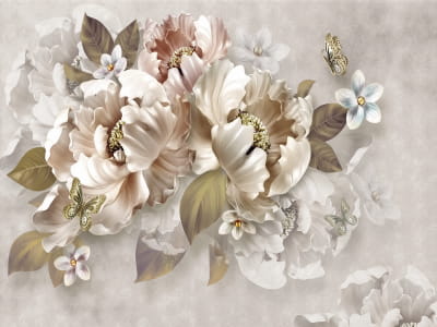 Fototapete Königliche Blumen 3D