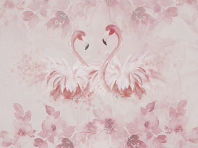 Fototapete Zwei Flamingos
