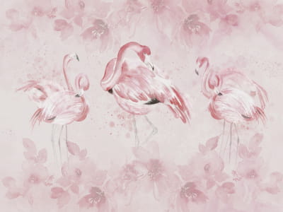 Fototapete Die Schönheit der Flamingos