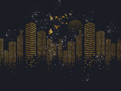 Fototapete Goldene Metropole