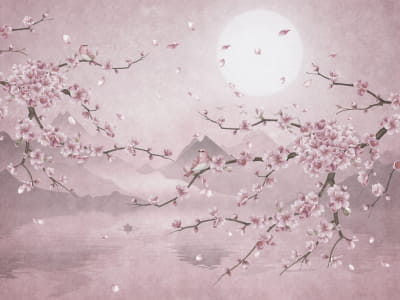 Fototapete Sakura-Farbe