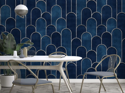 Fototapete Dunkelblaues Mosaik