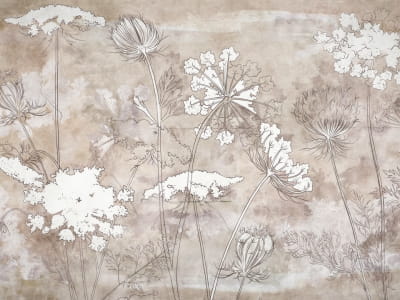 Fototapete Weiße Wildblumen