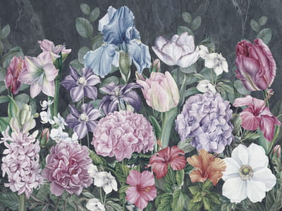 Fototapete Wunderschöne Aquarellblumen