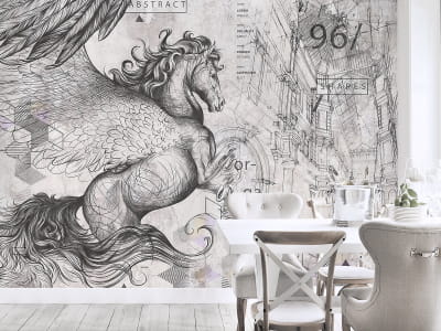 Fototapete Weißer Pegasus