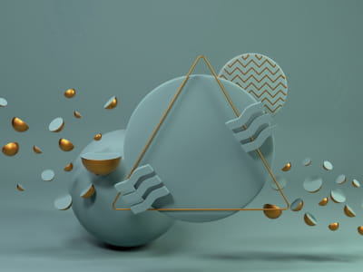 Fototapete Blaue 3D-Abstraktion