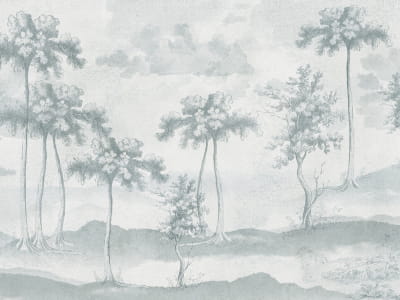 Fototapete Schöne Landschaft, Zeichnung