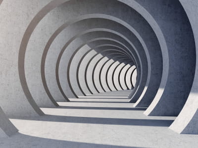 Fototapete Betontunnel 3D