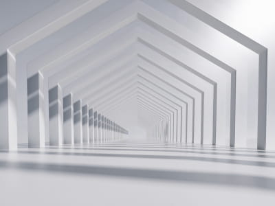 Fototapete Weißer Tunnel 3D