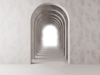 Fototapete Langer Tunnel 3D