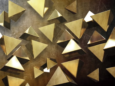 Fototapete Goldene Pyramiden 3D
