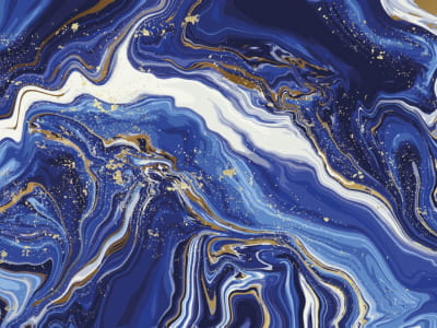 Fototapete Blauer Marmor, Aquarell