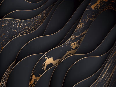Fototapete Schwarzer Marmor mit Gold