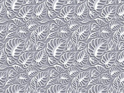 Fototapete Blattmuster 3D