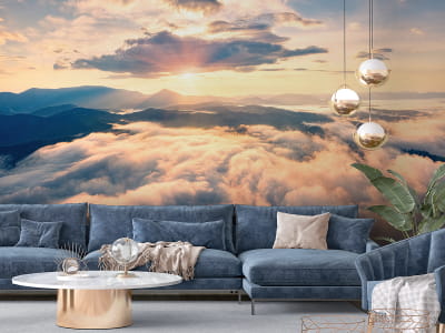 Fototapete Morgendämmerung über den Wolken