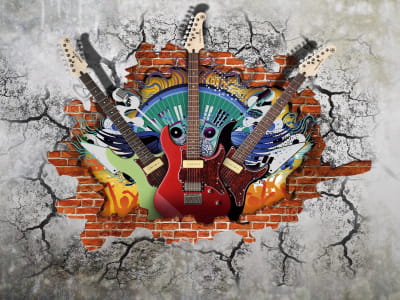 Fototapete Gitarren 3D