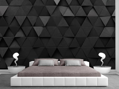 Fototapete Schwarze Dreiecke 3D