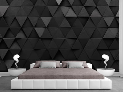 Fototapete Schwarze Dreiecke 3D