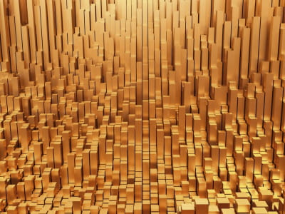 Fototapete Goldene 3D-Abstraktion