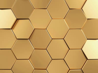Fototapete Goldene Wabe 3D
