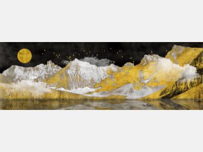 Fototapete Goldene Berge