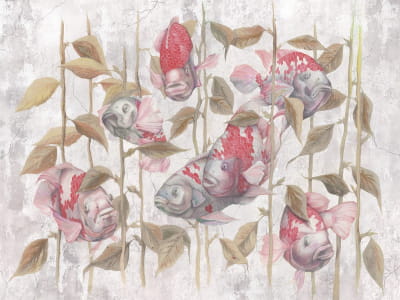 Fototapete Schwimmender Fisch, Aquarell
