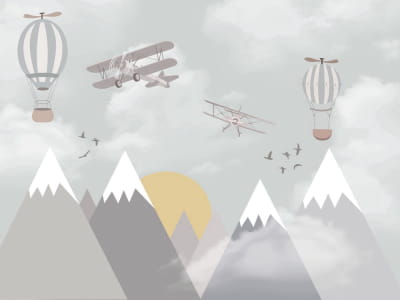 Fototapete Berge und Luftballons