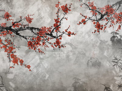 Fototapete Rote Sakura