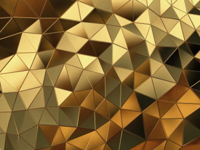 Fototapete Goldene Dreiecke 3D