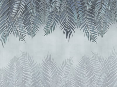 Fototapete Graue Palmblätter