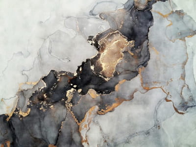 Fototapete Marmor mit Gold, fließend