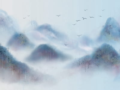 Fototapete Blaue Berge