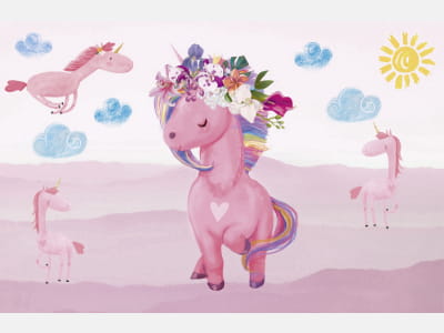 Fototapete Regenbogen-Einhorn