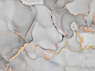 Fototapete Flüssige Kunst in Grau und Gold
