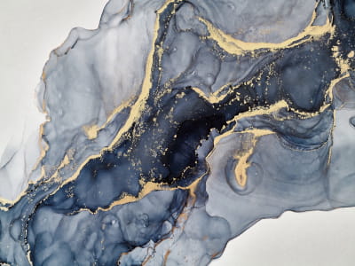 Fototapete Blaue Wellen mit Gold, Vibe