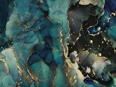 Fototapete Blaue Flüssigkeit