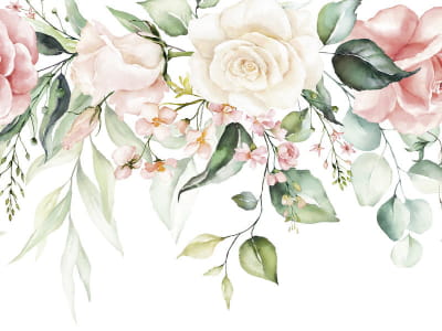 Fototapete Schöne Rosen, Aquarell