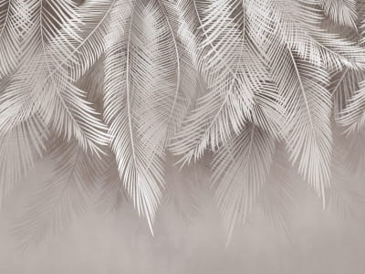 Fototapete Beige Palmblätter