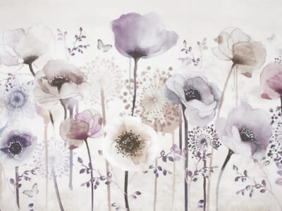 Fototapete Lila Mohnblumen
