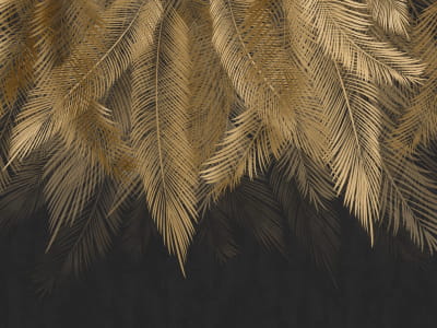 Fototapete  Goldene Palmblätter