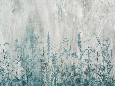 Fototapete Wildblumen, Zeichnung