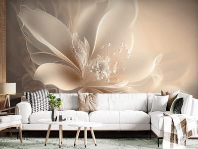 Fototapete Beige Blume