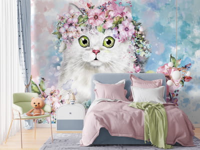 Fototapete Grünäugige Katze