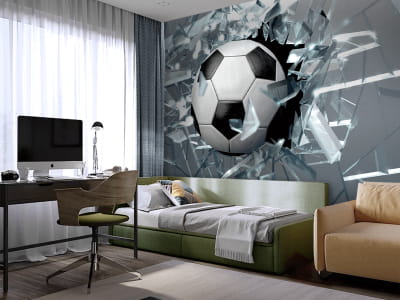 Fototapete Fußball und Glas 3D