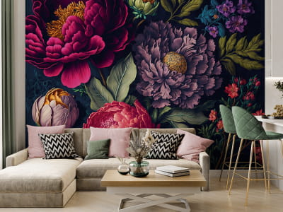 Fototapete Wunderschöne lila und rosa Blüten