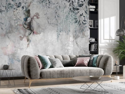 Fototapete Blumen im Grunge-Stil  