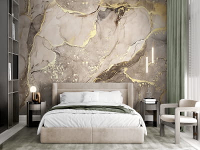 Fototapete Beiger Marmor mit Gold