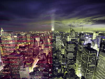 Fototapete Panorama der Nachtstadt